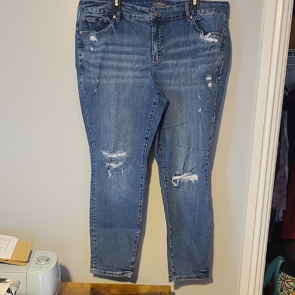 Women's Distressed Jeans Torrid size 20 Regular vintage stretch mid rise skinny
